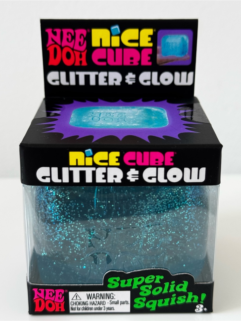 NeeDoh Glitter & Glow Nice Cube Stress Ball Mini Sensory Toy Fidget Kids Gift